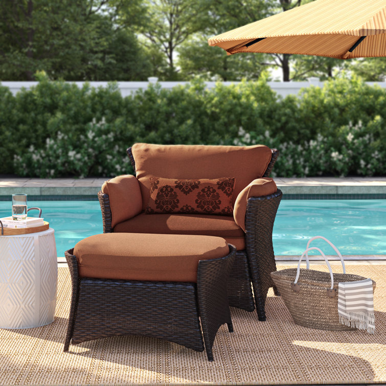Darby Home Co Deaver 2 Piece Deep Seating Patio Chair with Cushions and